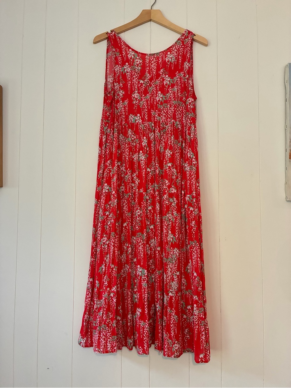 Coral Floral Maxi Dress - Sleeveless Flowing Summer Dress